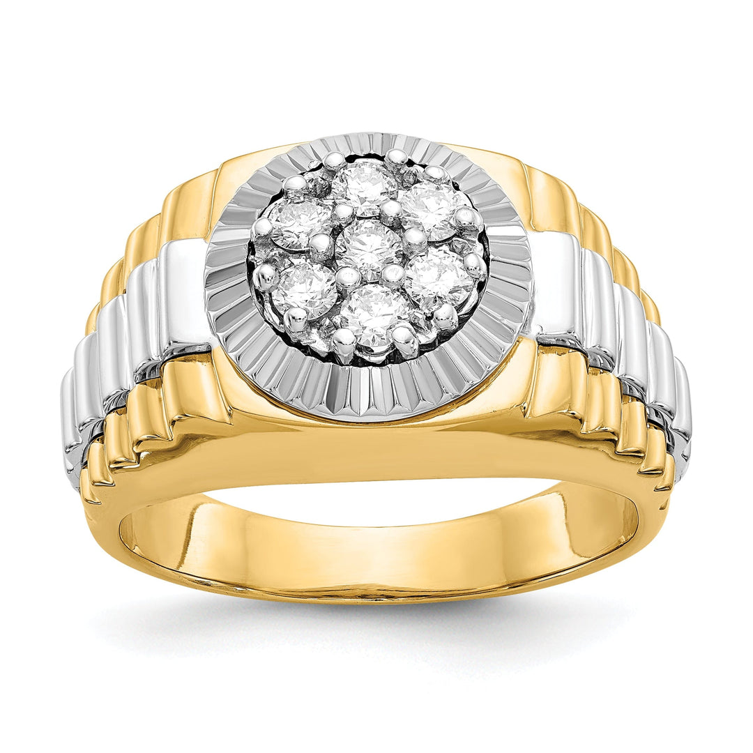 14k Two-tone Gold Casted Men's Diamond Ring