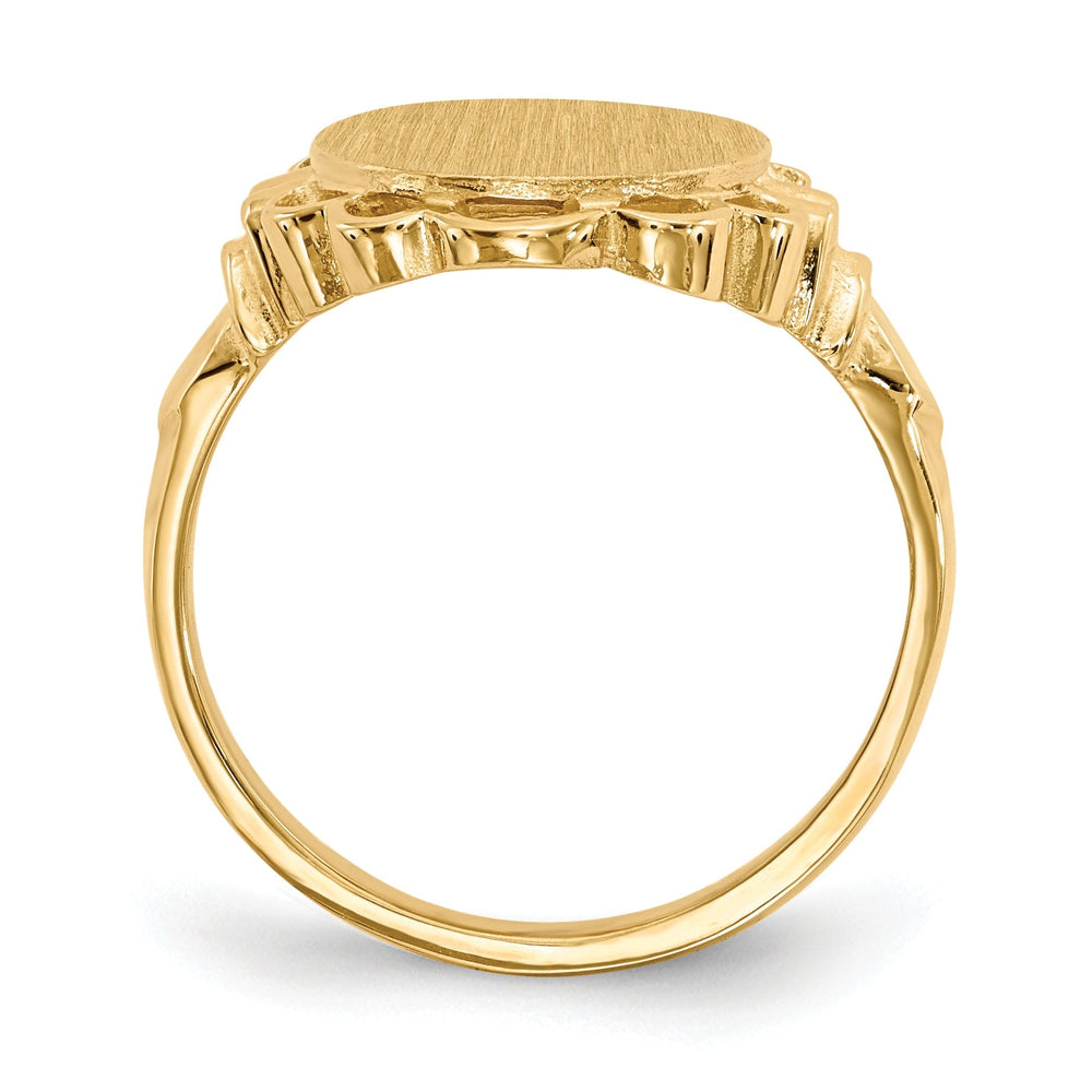 14k Yellow Gold Open Back Signet Ring