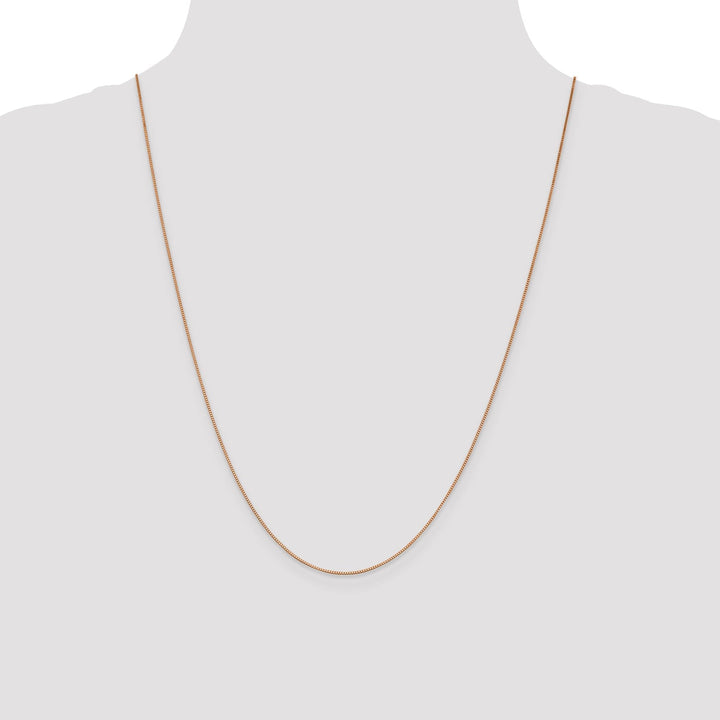 14k Rose Gold 0.70mm Solid Box Link Chain
