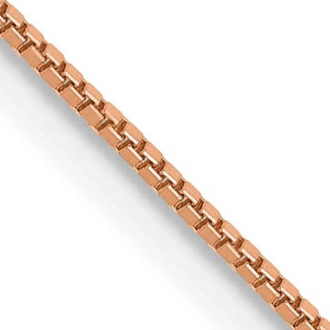 14k Rose Gold 0.70mm Solid Box Link Chain