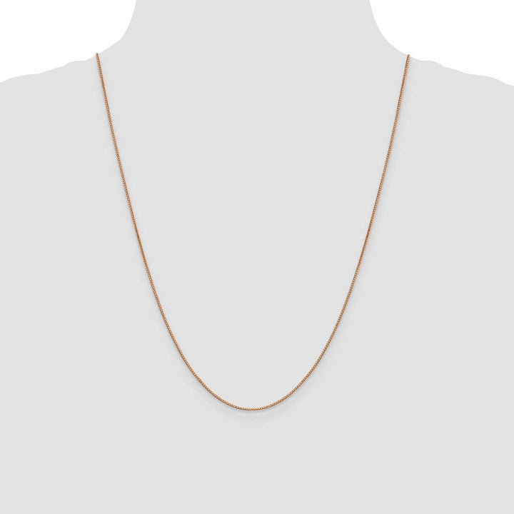 14k Rose Gold 0.80mm Solid Box Link Chain