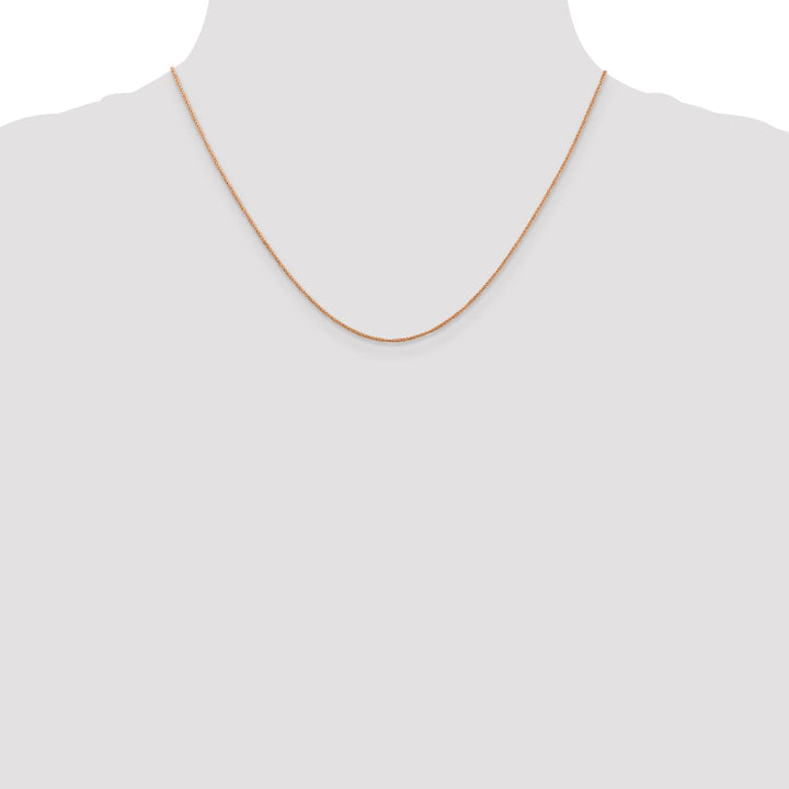14K Rose Gold Polished 0.70mm Solid Ropa Chain