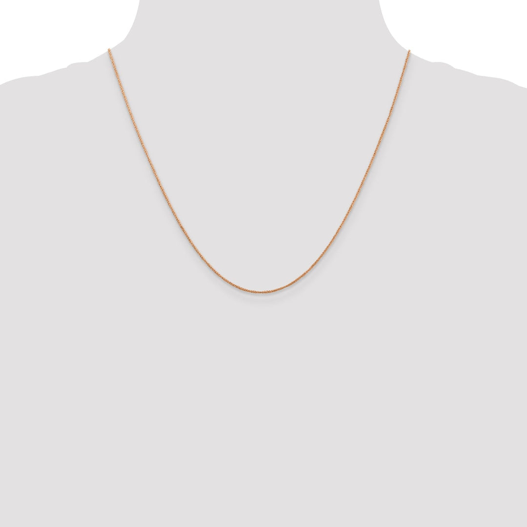 14K Rose Gold Polished 0.70mm Solid Ropa Chain