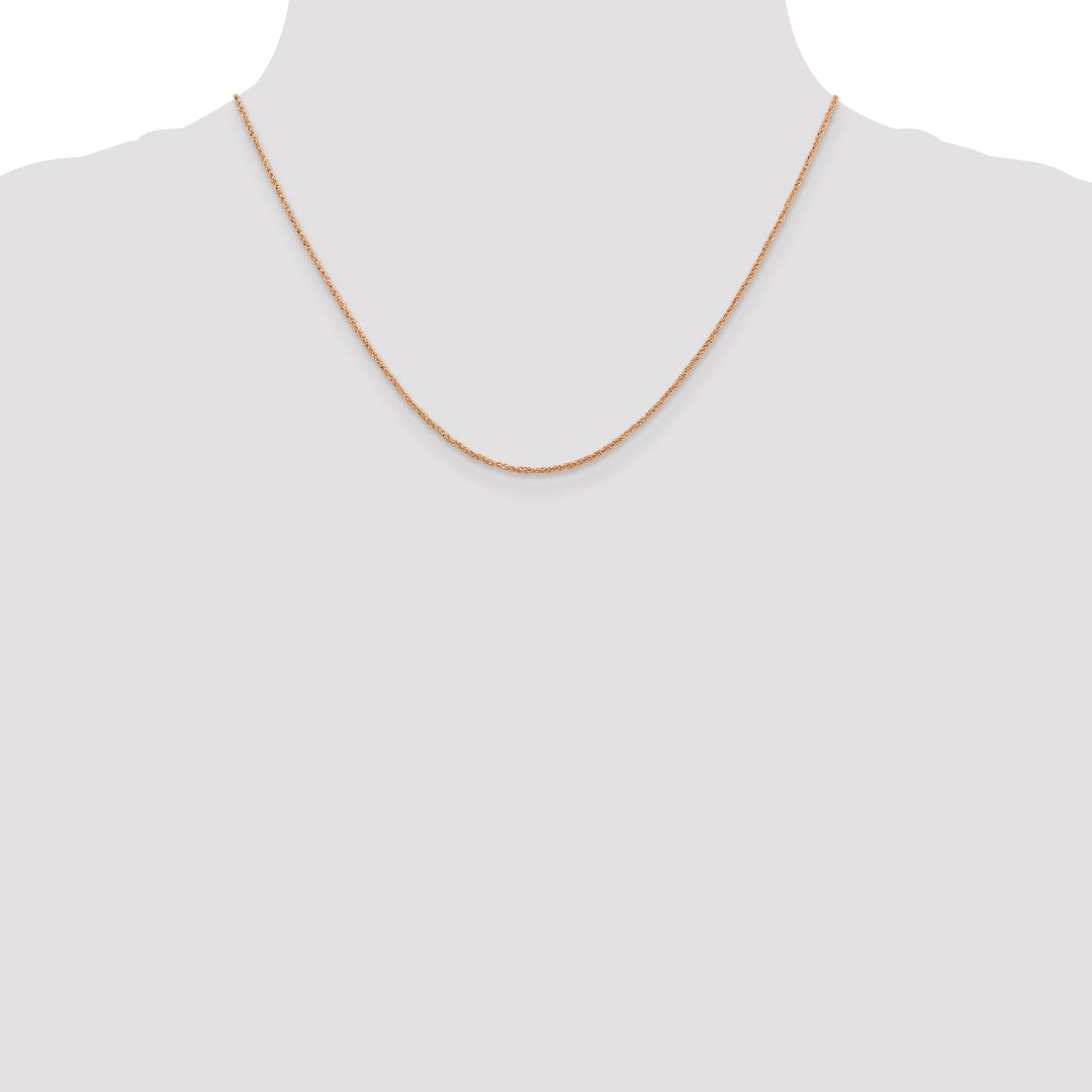 14K Rose Gold Polished 1.10mm Solid Ropa Chain
