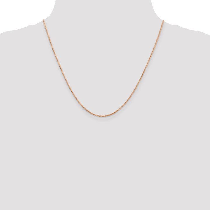 14K Rose Gold Polished 1.10mm Solid Ropa Chain