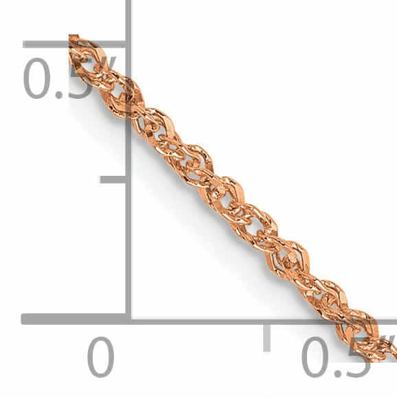14K Rose Gold Polished 1.70mm Solid Ropa Chain