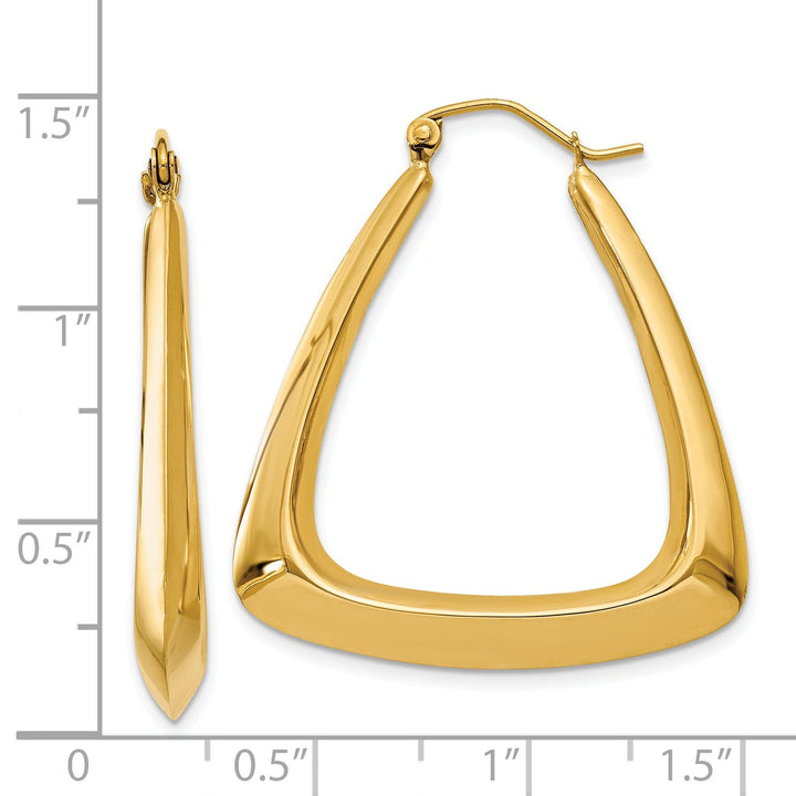 14k Yellow Gold Fancy Hoop Earrings