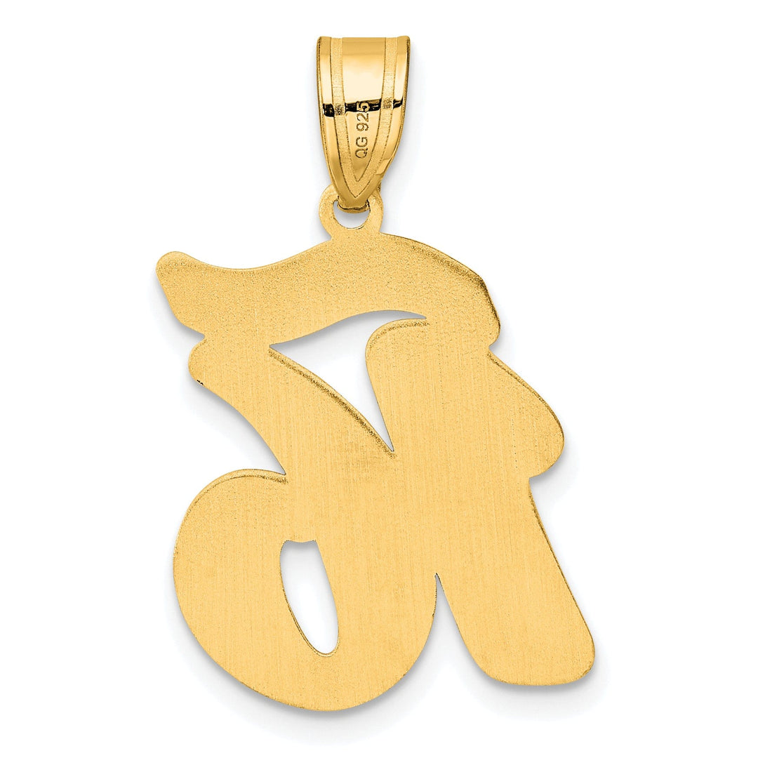 14k Yellow Gold Polished Finish Script Design Number 16 Charm Pendant