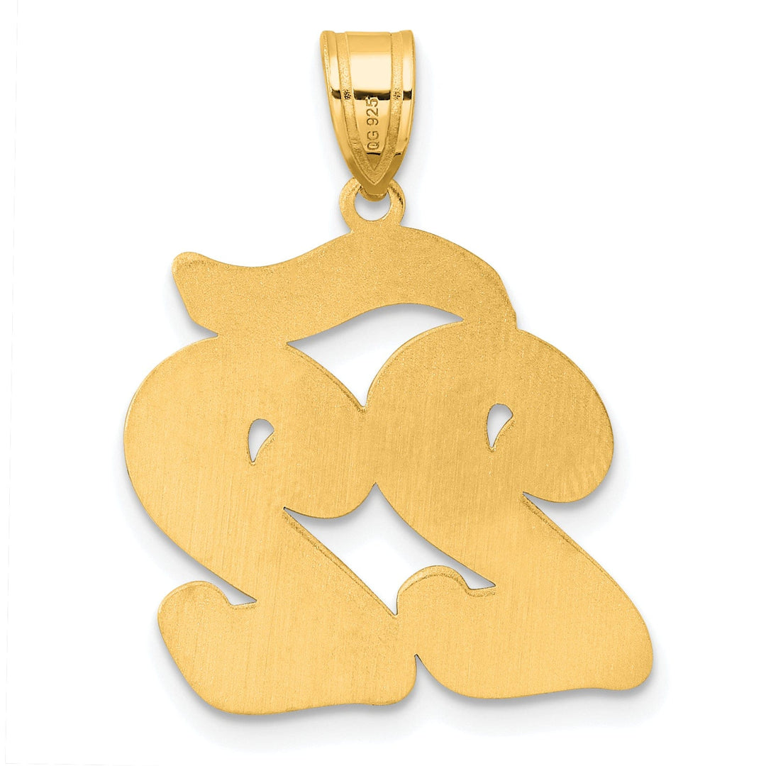 14k Yellow Gold Polished Finish Script Design Number 22 Charm Pendant