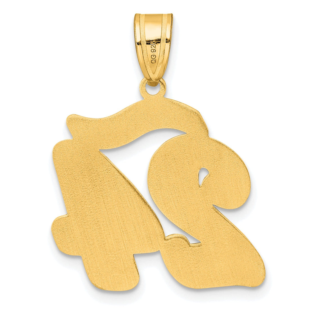 14k Yellow Gold Polished Finish Script Design Number 24 Charm Pendant