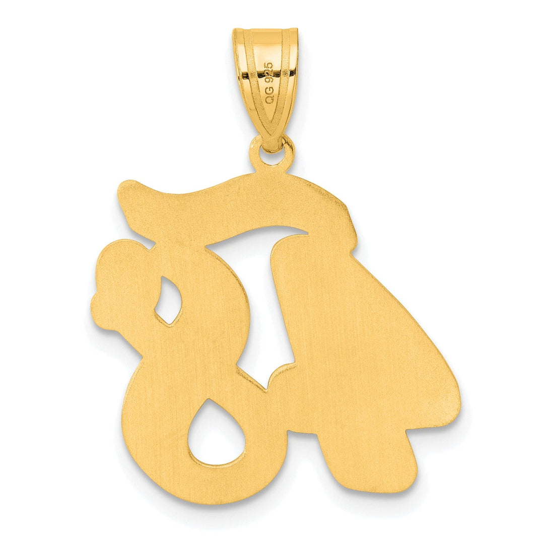 14k Yellow Gold Polished Finish Script Design Number 48 Charm Pendant