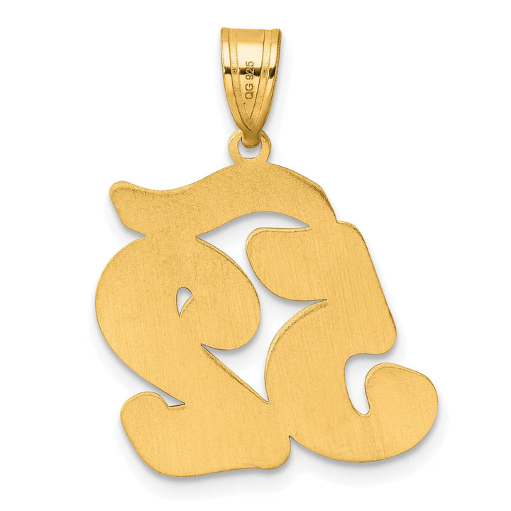 14k Yellow Gold Polished Finish Script Design Number 52 Charm Pendant