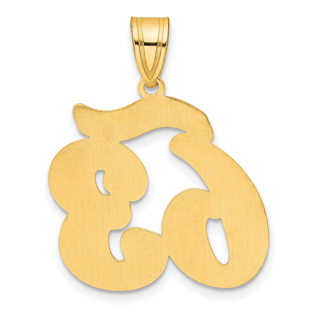 14k Yellow Gold Polished Finish Script Design Number 63 Charm Pendant