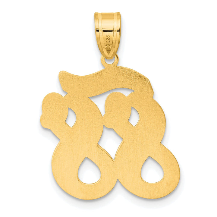 14k Yellow Gold Polished Finish Script Design Number 88 Charm Pendant