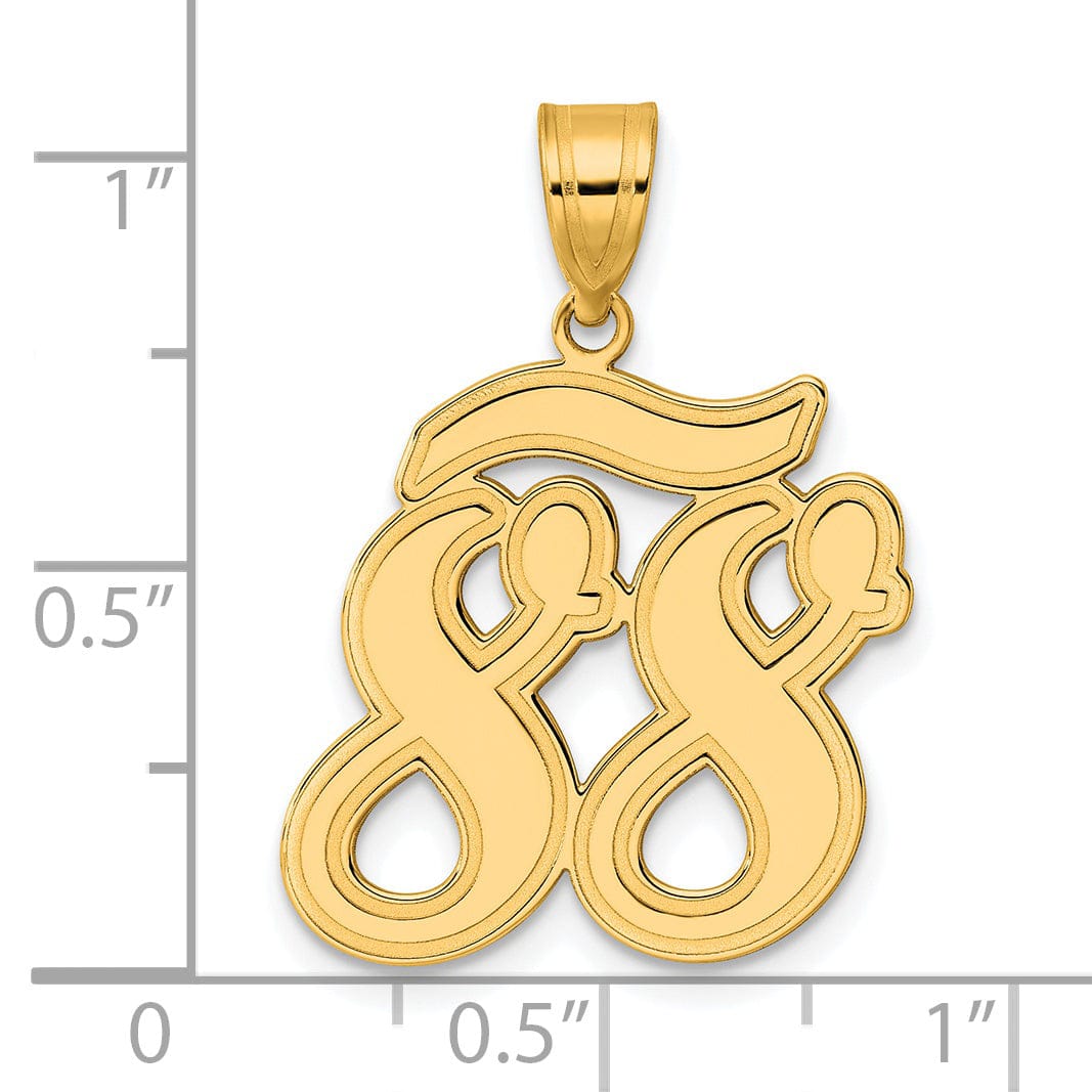 14k Yellow Gold Polished Finish Script Design Number 88 Charm Pendant