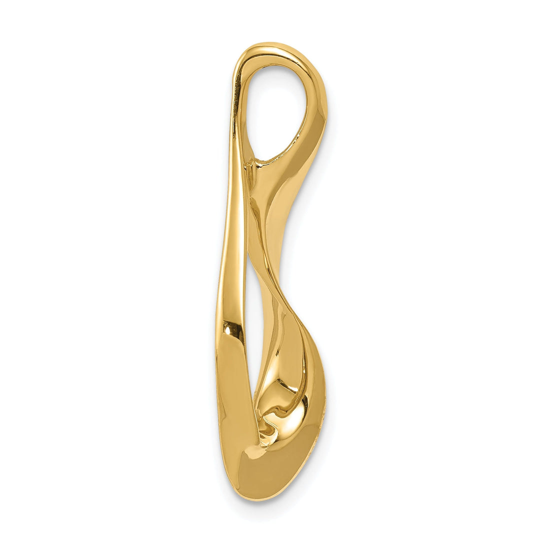 14k Yellow Gold Solid Polished Finish Swirl Fancy Design Reversible Omega Slide Pendant fits upto 6 mm Omega
