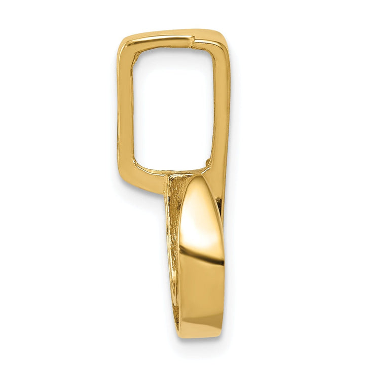 14k Yellow Gold Fancy J Shape Reversible Omega Slide Pendant