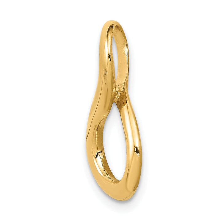 14k Yellow Gold Solid Polished Finish Reversible Swirl Infinity Shape Fancy Omega Slide Pendant fits upto 6 mm Omega