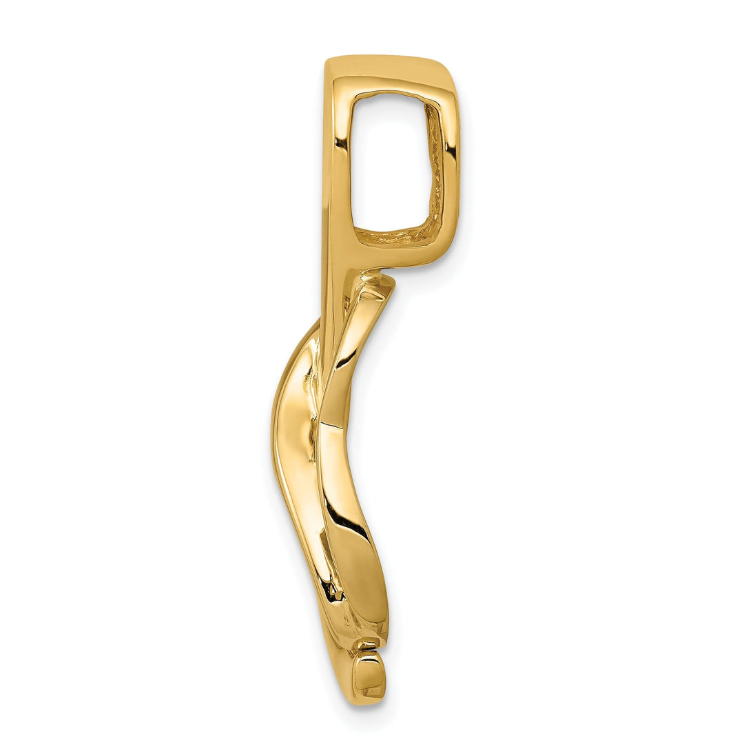 14k Two Tone Gold Polished Finish Swirl Design Fancy Omega Slide Pendant