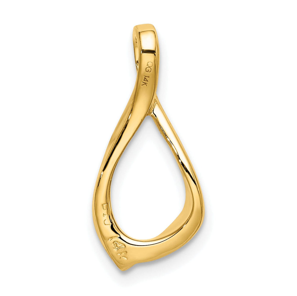 14k Yellow Gold Polished Finish Reversible, Swirl Oval Shape Design Chain Slide Pendant will not fit Omega
