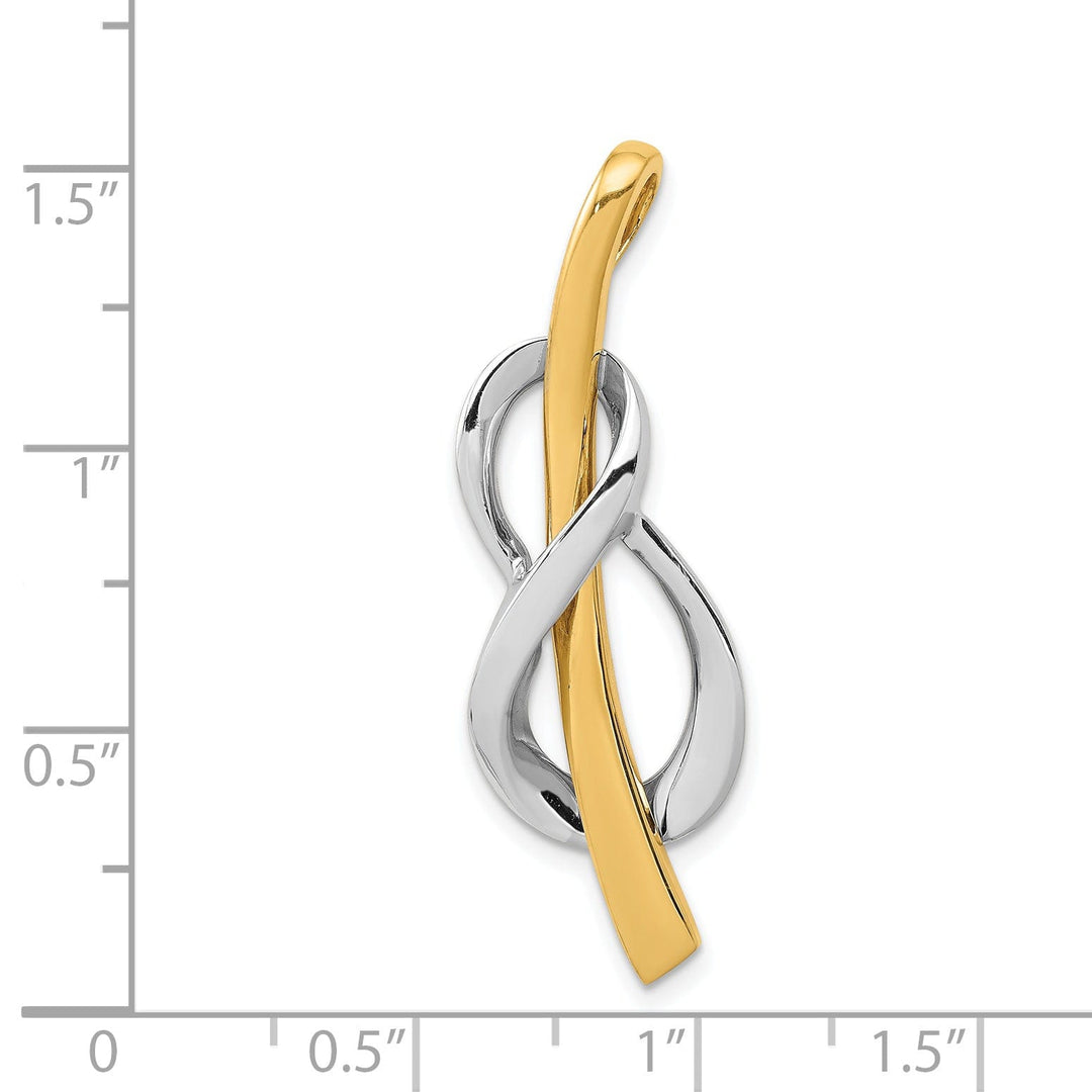 14K Yellow, White Gold Polished Infinity Design Fancy Omega Slide Pendant