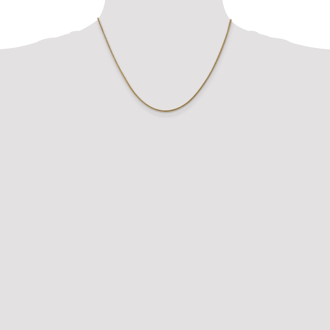 14k Yellow Gold 1.40mm Solid Round Snake Chain
