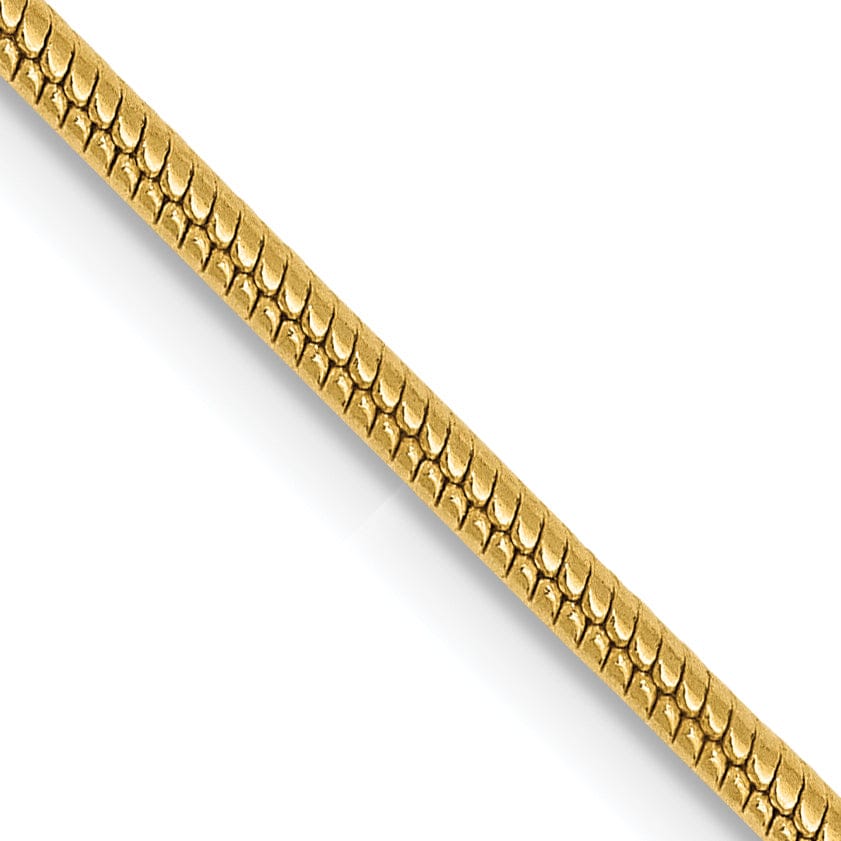 14k Yellow Gold 1.40mm Solid Round Snake Chain