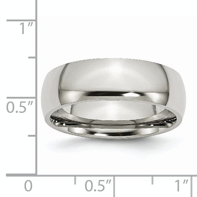Stainless Steel Polished 7MM Band Ring