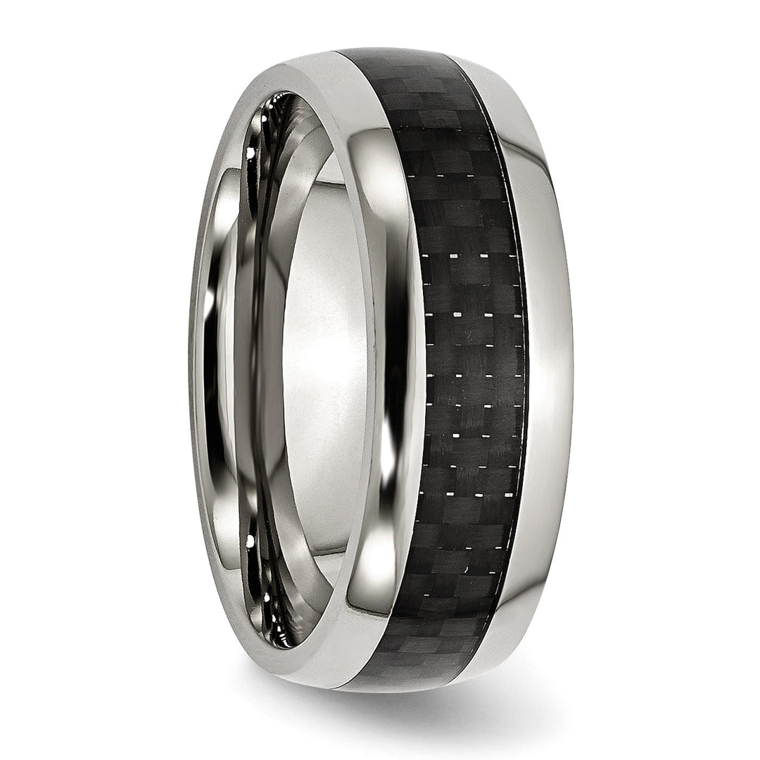 Stainless Steel and Carbon Fiber 8MM Polished Band