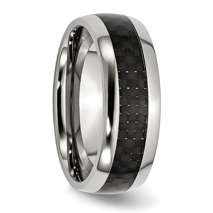 Stainless Steel and Carbon Fiber 8MM Polished Band