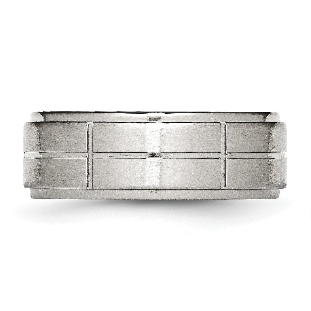 Stainless Steel Grooved 8MM Satin Polished Band