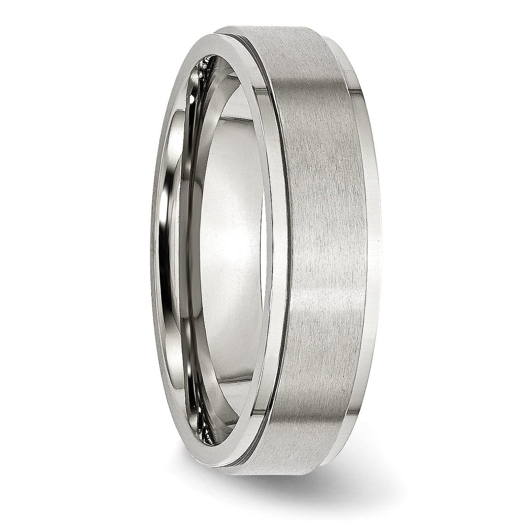 Stainless Steel Ridged Edge 6MM Ring