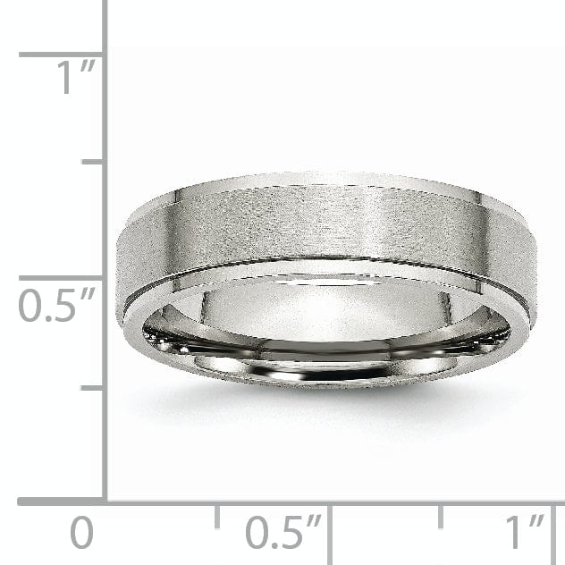 Stainless Steel Ridged Edge 6MM Ring