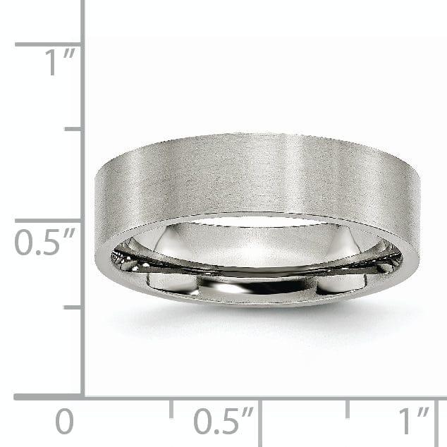 Stainless Steel Flat Brushed 6MM Band Ring