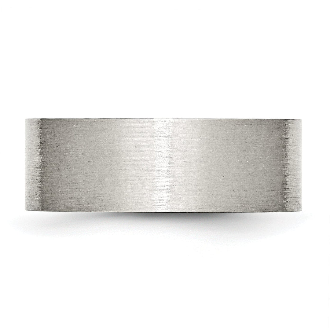 Steel Flat Brushed 8MM Band Unisex Ring