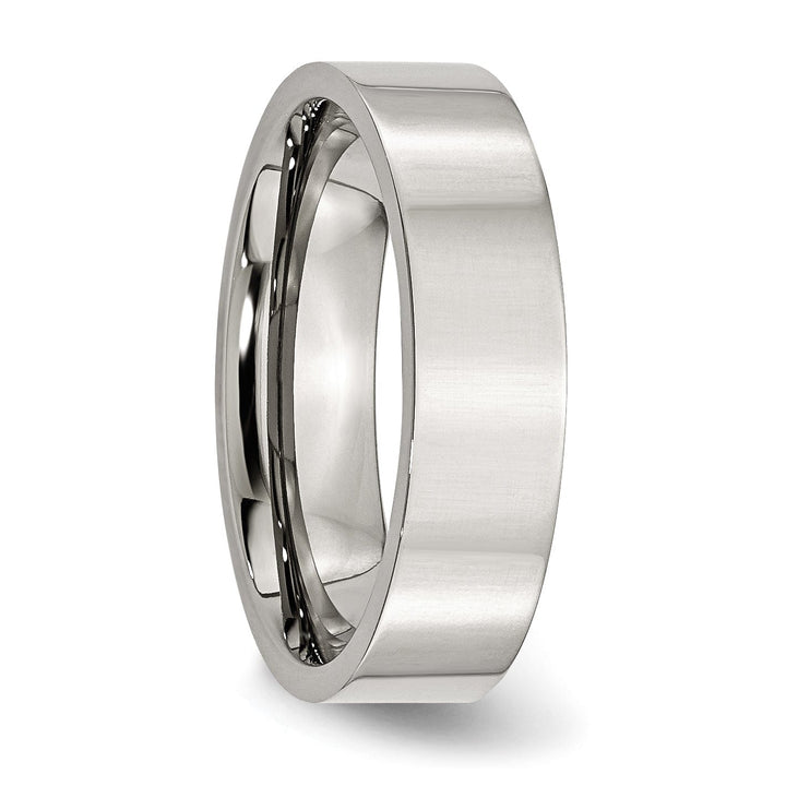 Stainless Steel Flat Polished 6MM Unisex Ring