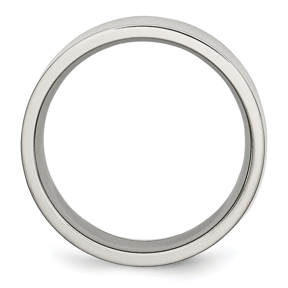 Stainless Steel Flat Polished Unisex 8MM Ring