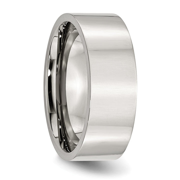 Stainless Steel Flat Polished Unisex 8MM Ring