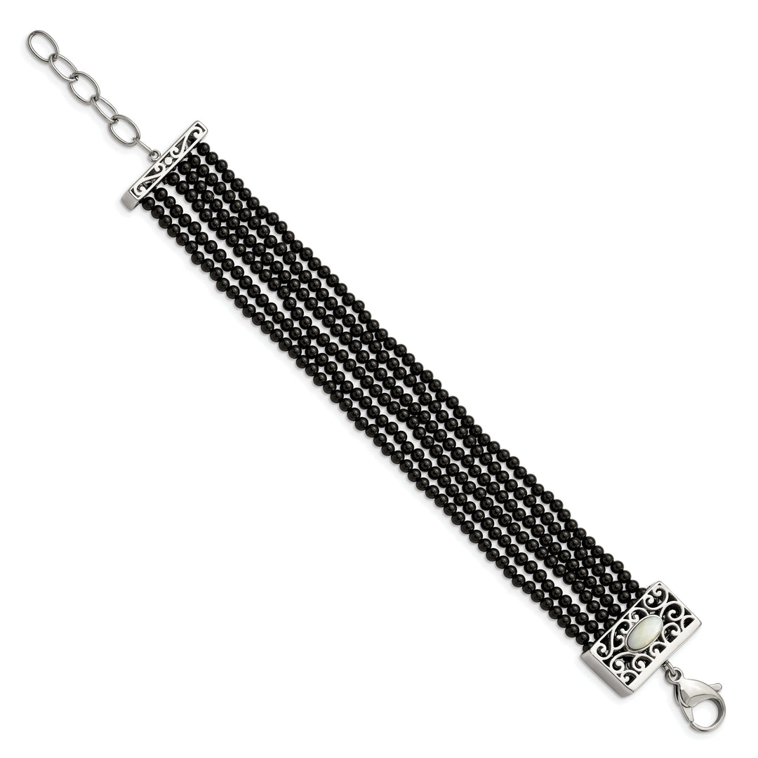 Stainless Steel MOP Black Onyx Bracelet