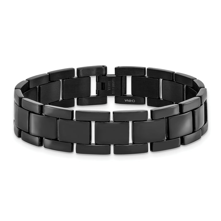 Stainless Steel Black Colotr Fold Over Bracelet