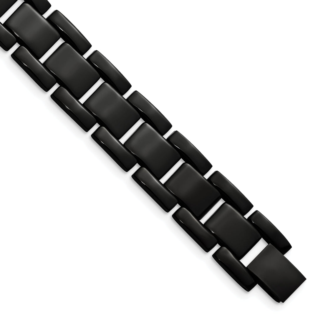 Stainless Steel Black Colotr Fold Over Bracelet