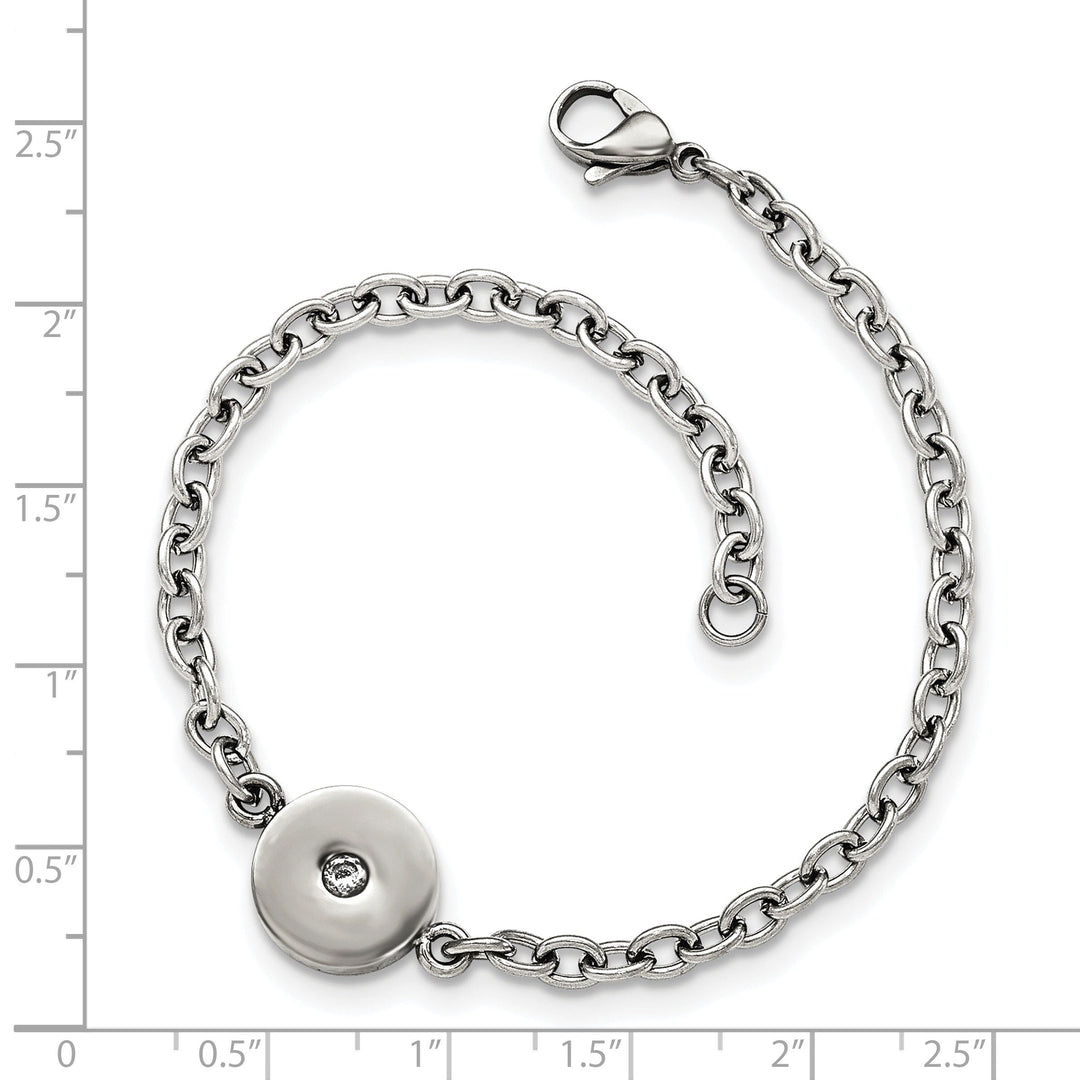 Stainless Steel Polished Crystal Bracelet