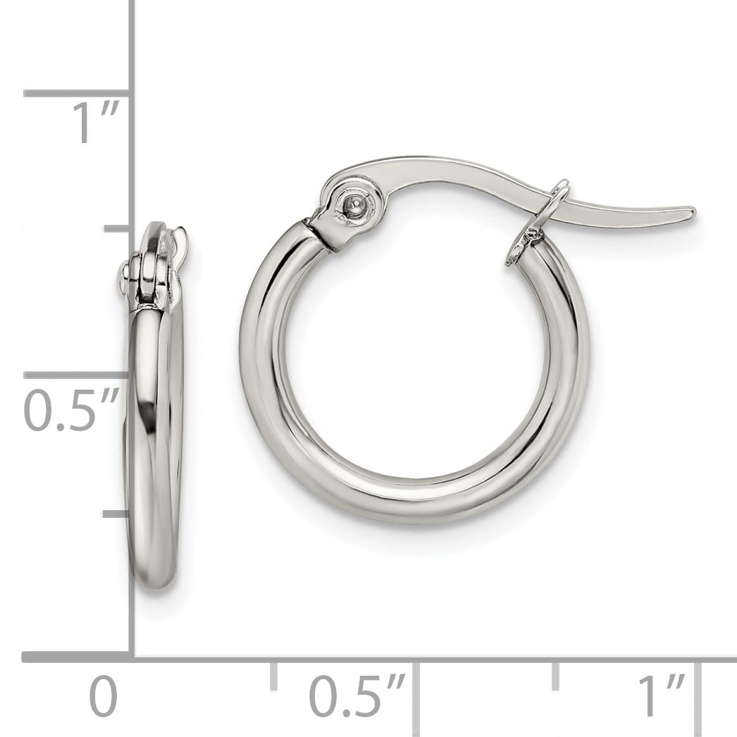 Stainless Steel Hoop Earrings 15.5MM Diameter