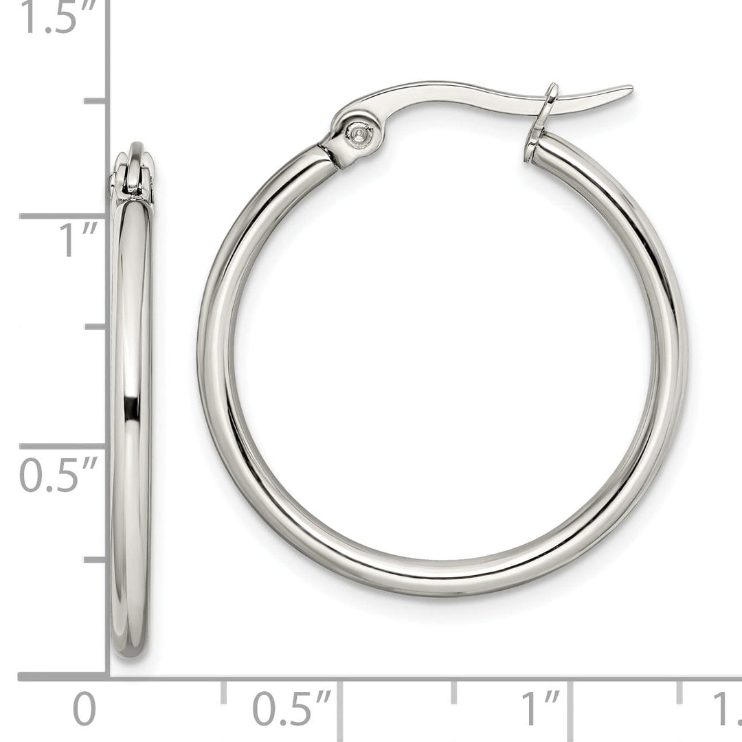 Stainless Steel Hoop Earrings 25MM Diameter