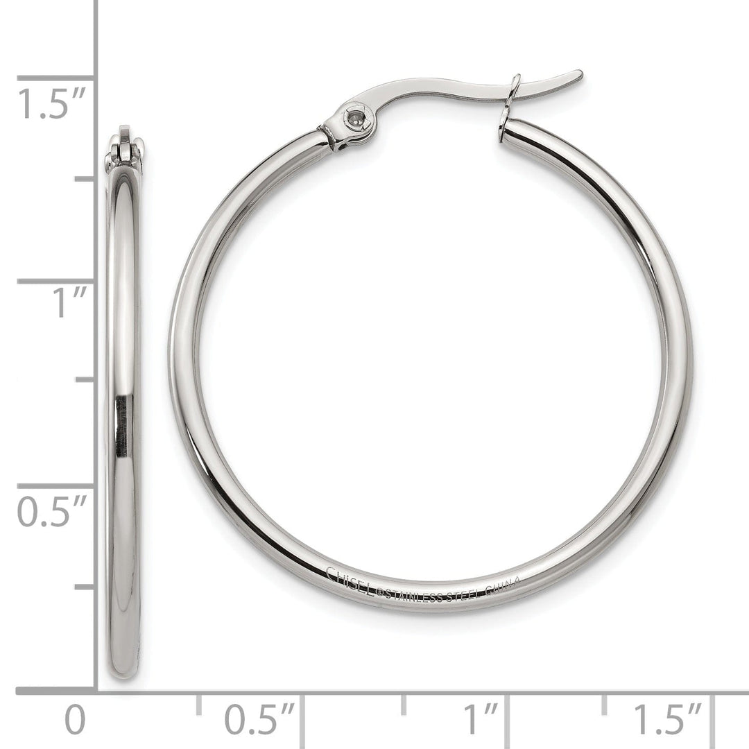 Stainless Steel Hoop Earrings 30MM Diameter