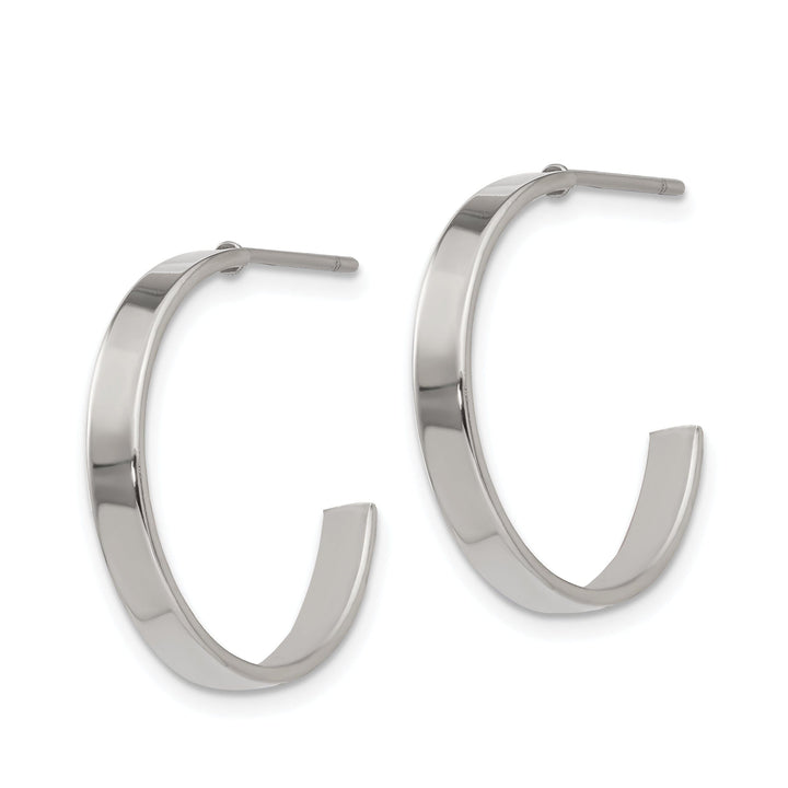 Stainless Steel J Hoop Post Earrings 20MM Diameter