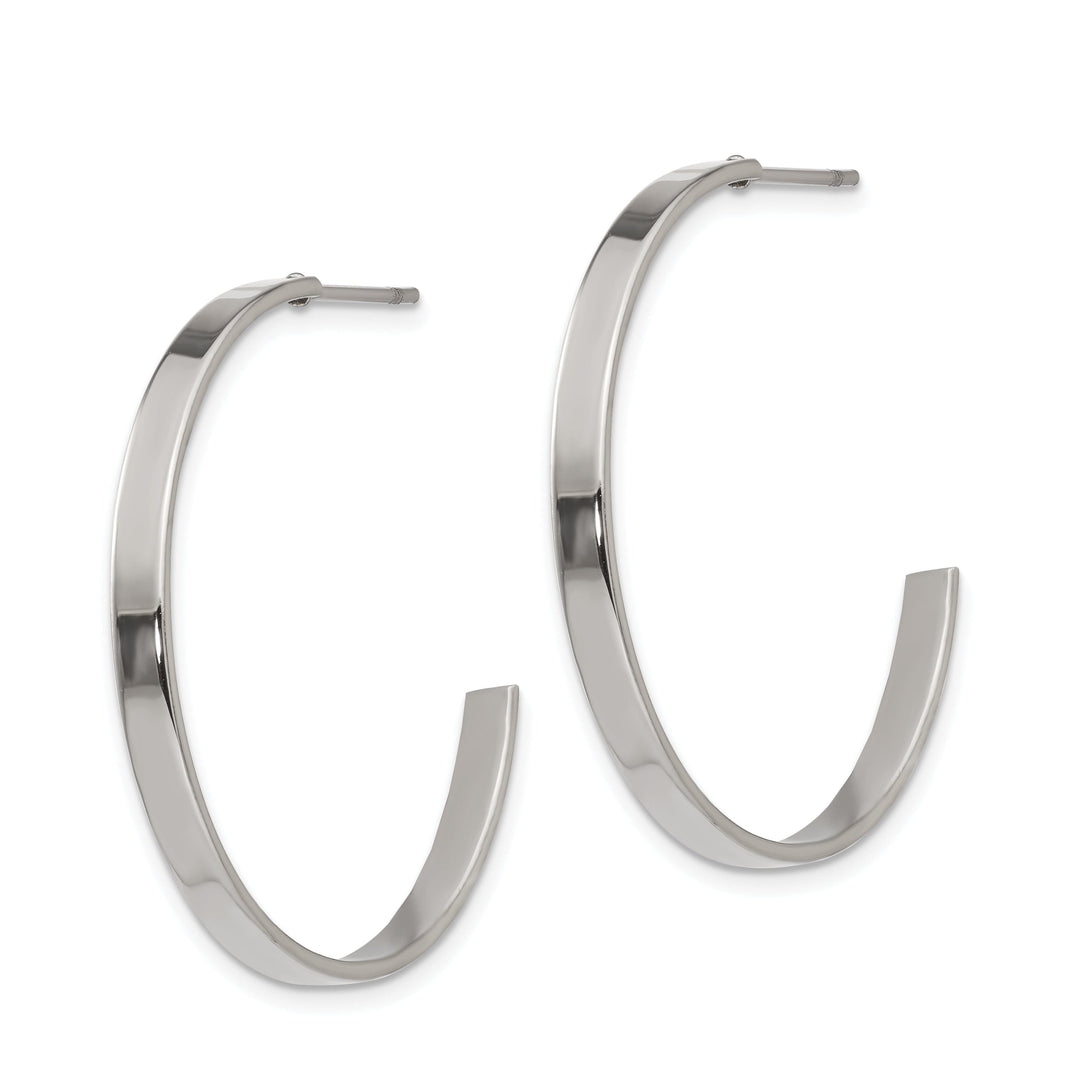 Stainless Steel J Hoop Post Earrings 30MM Diameter