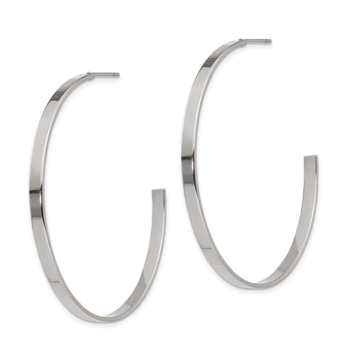 Stainless Steel J Hoop Post Earrings 40MM Diameter