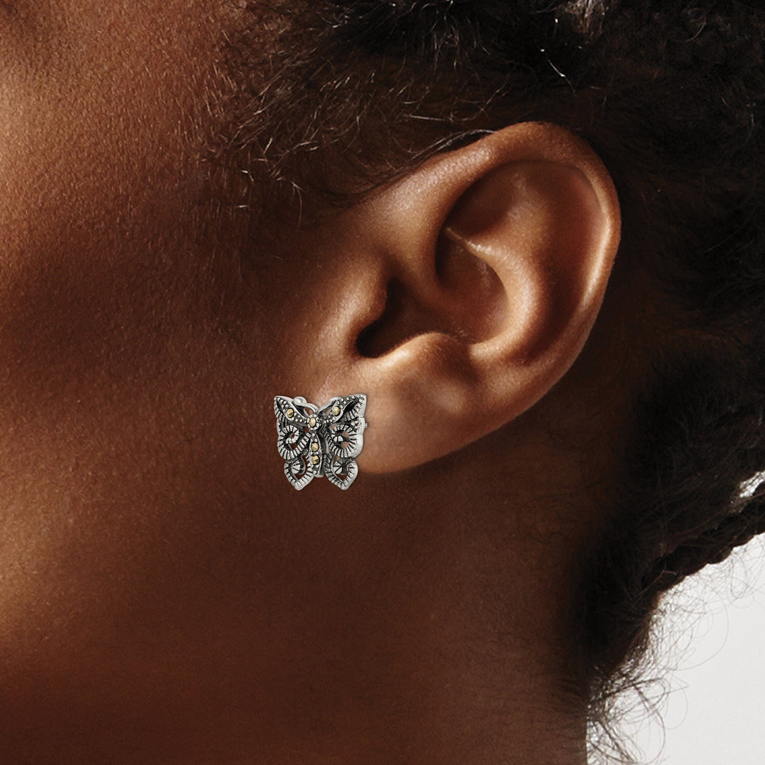 Stainles Steel Butterfly Post Earrings