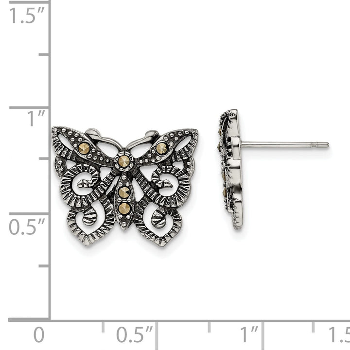 Stainles Steel Butterfly Post Earrings